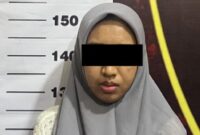 Wanita Tersangka Abori yang ditangkap Polres Metro | Dok. Humas Polda Lampung.