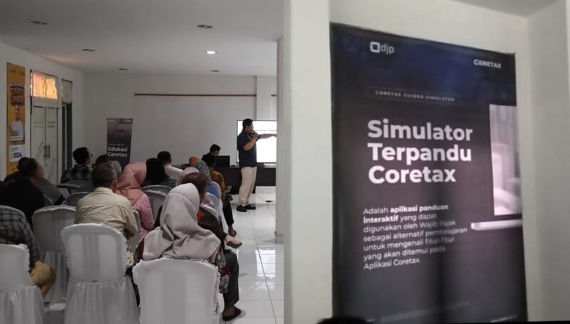 Sosialisasi Coretax kepada wajib pajak badan dan perorangan oleh KPP Pratama Natar di KP2KP Pringsewu, Rabu 6 Nopember 2024 | Herdi/Media Prioritastv.com.