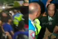 Kolase foto saat tersangka dievakuasi polisi dan setelah diamankan.