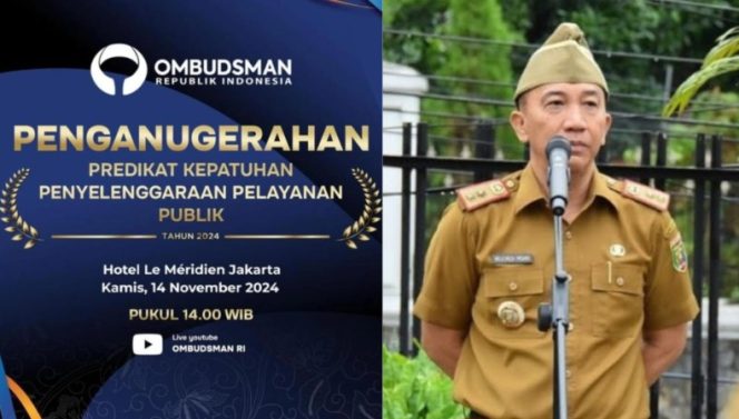 Informasi Penghargaan Ombudsman Tahun 2024 dan Pj Bupati Tanggamus, Mulyadi Irsan.