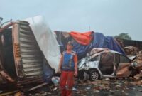 Kondisi TKP Paska Kecelakaan di Tol Cipularang KM 92, Senin 11 November 2024.