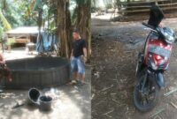 Kolase foto polisi saat berada di TKP penggerebekan dan barang bukti yang diamankan pada Sabtu 30 November 2024 | Dok. Polres Lampung Tengah.