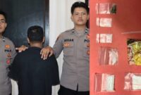 Kolase foto tersangka Narkoba BWC saat akan dijebloskan ke sel tahanan dan barang bukti yang diamankan, Senin 2 Desember 2024.