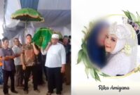 Kolase foto jenazah Rika saat hendak dimakamkan dan tangkapan layar video duka yang beredar di media sosial, Kamis 5 Desember 2024.
