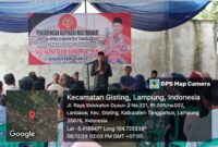 Ketua DPRD Tanggamus, Agung Setyo Utomo saat memberikan sambutan dalam reses di Kecamatan Gisting, Minggu 8 Desember 2024, sore.