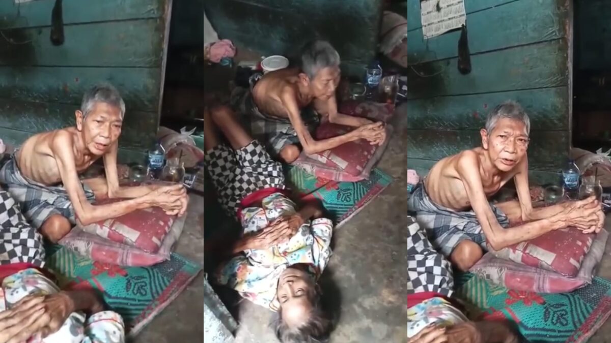 Kolase foto tangkapan layar video Pasutri Lansia diduga ditelantarkan di Lubuk Linggau, Sumatera Selatan, Senin 9 Desember 2024.