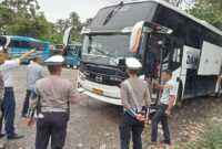 Ramp Check Bus Damri Kota Agung oleh Sat Lantas Polres Tanggamus dan Dishub, Selasa 10 Desember 2024 | Dok. Humas Polres Tanggamus.