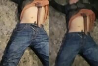 Kolase foto pria terkapar paska kecelakaan di Gisting Bawah, Kecamatan Gisting, Tanggamus, Kamis 12 Desember 2024, malam | Tangkapan Layar Video.