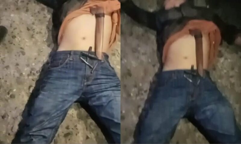 Kolase foto pria terkapar paska kecelakaan di Gisting Bawah, Kecamatan Gisting, Tanggamus, Kamis 12 Desember 2024, malam | Tangkapan Layar Video.