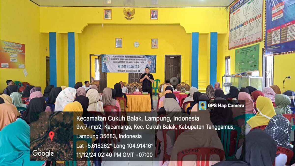 Reses Anggota DPRD Tanggamus, Iflah Haza di Cukuh Balak Tanggamus, Rabu 11 Desember 2024.