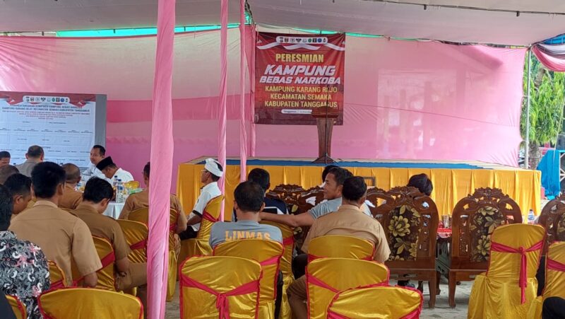 Persiapan pelaksanaan peresmian Kampung Bebas Narkoba di Pekon Karang Rejo, Semaka, Tanggamus, Senin, 16 Desember 2024 | Herdi/Media Prioritastv.com.