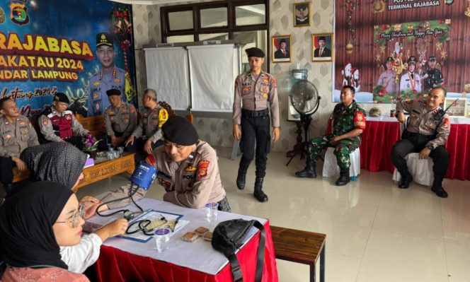 
 Pos pengamaman di Terminal Rajabasa, Lampung | Dok. Humas Polda Lampung.