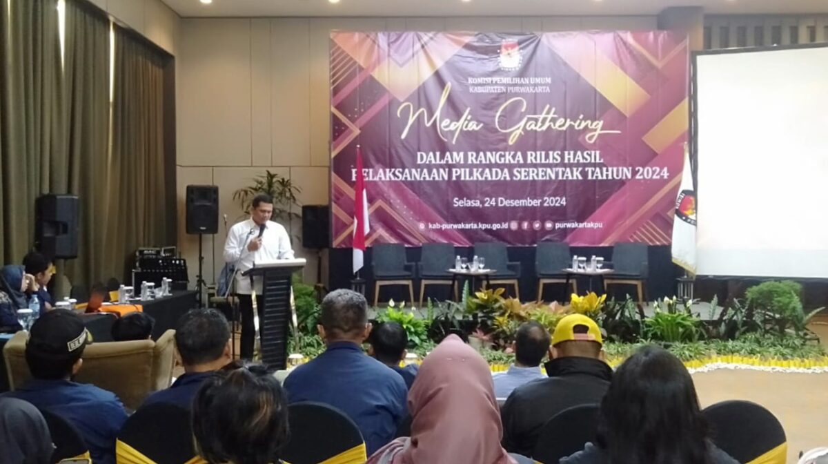KPU Purwakarta saat Merilis Hasil Pelaksanaan Pilkada 2024, Selasa 24 Desember 2024.