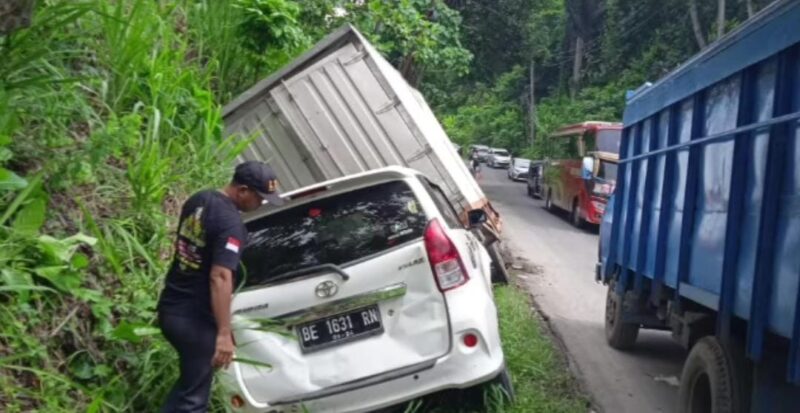 Kecelakaan di Tanjakan Mutun, Pesawaran, Lampung.