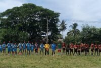 Foto bersama para peserta Festival Sepak Bola di Lapangan Merdeka, Kota Agung, Tanggamus, Sabtu 28 Desember 2024 | Herdi/Media Prioritastv.com.