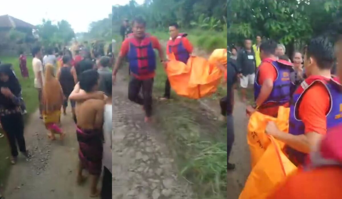 Kolase foto saat korban berhasil dievakuasi BPBD Way Kanan, Minggu 29 Desember 2024 | Facebook Yurniawan.