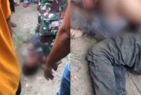 Kolase foto saat terduga pelaku diamuk massa usai tertangkap mencuri handphone, Sabtu 14 Desember 2024, sore | Tangkapan Layar Video.