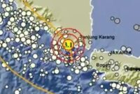Titik Gempa Tanggamus, Minggu 29 Desember 2024, petang | Dok. BMKG.