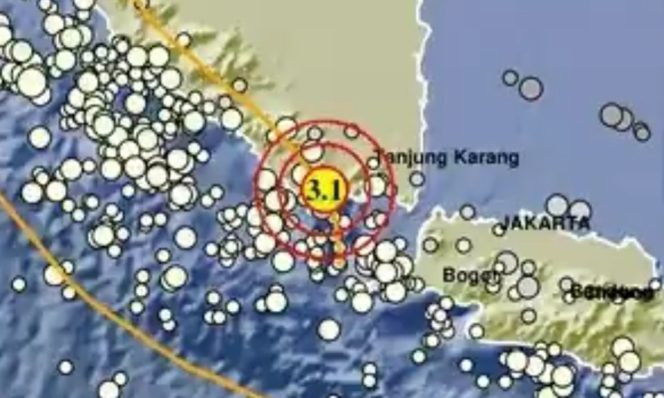 
 Titik Gempa Tanggamus, Minggu 29 Desember 2024, petang | Dok. BMKG.