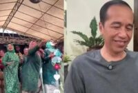 Kolase foto Susilawati saat videonya viral dan mantan Presiden RI Jokowi saat memberikan reaksi video viral lagu waktu ku kecil. 