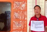 Kolase foto barang bukti Narkoba dan MZ yang beredar ditangkap polisi.