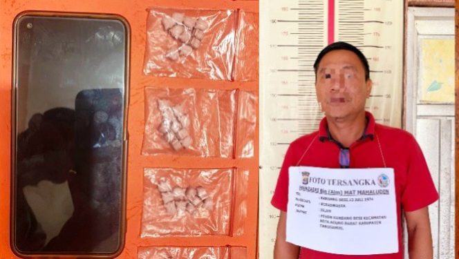 
 Kolase foto barang bukti Narkoba dan MZ yang beredar ditangkap polisi.