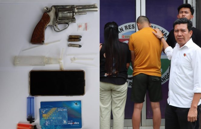 
 Kolase foto barang bukti yang diamankan dan saat tersangka akan dijebloskan ke sel tahanan Polres Tanggamus, Selasa 17 Desember 2024 | Dok. Polres Tanggamus.