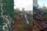 Kolase foto posisi gajah yang terdeteksi GPS Collar dan kerusakan gubuk di Talang Karet Dalam, Semaka, Tanggamus, Senin 6 Januari 2025 | Dok. Istimewa.
