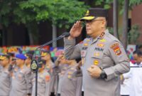 Kapolda Lampung Irjen Pol Helmy Santika saat memimpin apel pagi, Senin 6 Januari 2025 | Dok. Humas Polda Lampung.