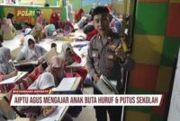 Aiptu Agus Riyanto yang mendirikan sekolah gratis untuk anak-anak keluarga pemulung di Jakarta Barat.