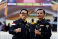 Ketua Umum Dewan Pimpinan Pusat Gerakan Nasional Anti Narkotika (DPP GRANAT) Prof. Dr. Henry Yosodiningrat, S.H., M.H. (Kiri) dan Ketua GRANAT Kabupaten Tanggamus Agus Ciek,S.E. (Kanan). Foto : Asrul Ariski/ Media Prioritastv.com.