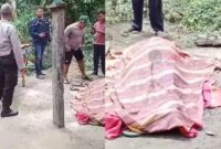 Kolase foto saat polisi melakukan identifikasi mayat korban RW, Sabtu 12 Januari 2025 | Dok. Tangkapan Layar.