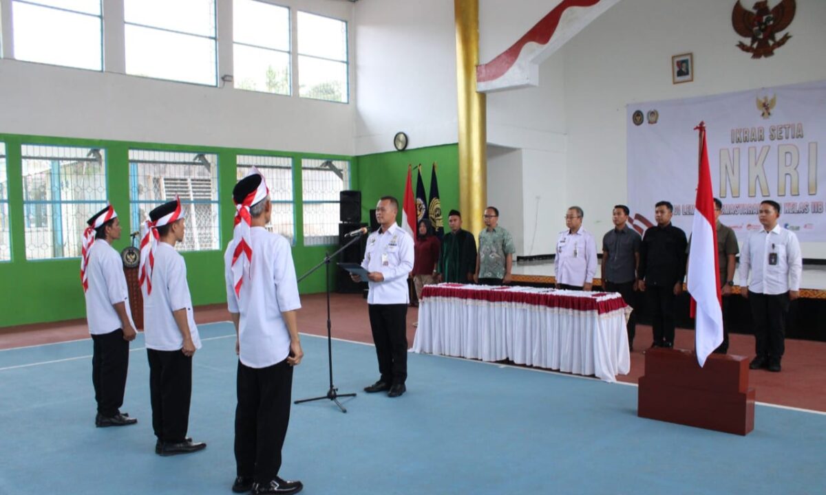 Pelaksanaan Ikrar Setia kepada NKRI oleh Napi Terorisme di Lapas Kelas IIB Kota Agung, Kamis 16 Januari 2025 | Herdi/Media Prioritastv.com.