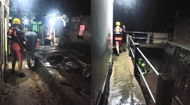 Tim SAR saat melakukan pencarian korban, Bakthira (60) warga Kupang Teba, Teluk Betung Utara, Bandar Lampung, Jumat 17 Januari 2025 malam | Dok. Basarnas Lampung.