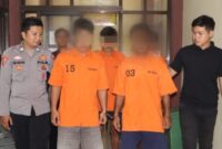 Keempat Tersangka saat Digelandang ke Sel Tahanan Polres Pringsewu, Senin 20 Januari 2025 | Dok. Humas Polres Pringsewu.