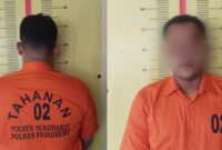 Tersangka DNK yang ditangkap Polres Pringsewu sebelum dijebloskan ke sel tahanan, Kamis 23 Januari 2025 | Dok. Polres Pringsewu.