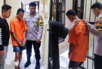 Kolase foto saat tersangka akan dijebloskan ke sel tahanan, Kamis 23 Januari 2025 | Dok. Polres Pringsewu.