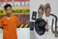 Kolase foto tersangka Anto Julianto dan barang bukti yang diamankan Polsek Bengkunat Polres Pesisir Barat, Kamis 23 Januari 2025 | Dok. Polsek Bengkunat.