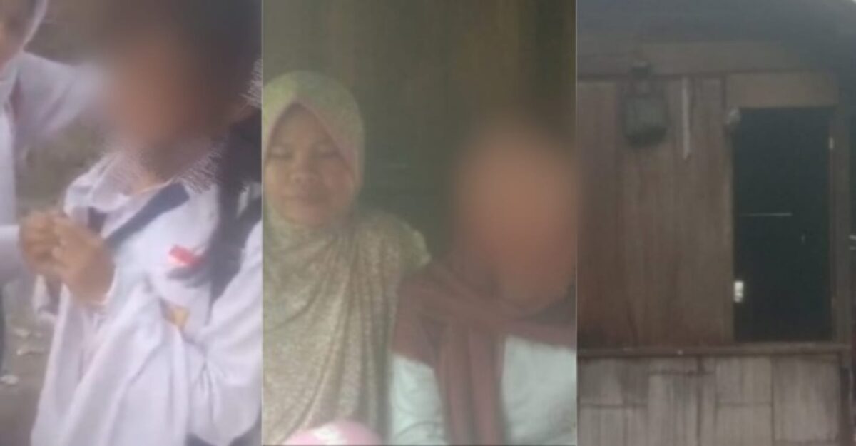Kolase foto saat aksi perudungan pelajar SMP yang viral di Lampung Barat dan korban RA saat berada di kediamannya, Jumat 24 Januari 2025.