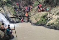 Lokasi tenggelamnga santri di Sungai Dusun Kandis, Desa Muara Putih, Kecamatan Natar, Kabupaten Lampung Selatan, Senin 27 Januari 2025 | Dok. Kantor SAR Lampung.