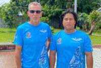 Coach David Armadoni saat bersama Ketua WDS Aquatic Swimming Club Lampung, Akbar Sigartma di Kolam Renang Pahoman, Bandar Lampung, Selasa 28 Januari 2025 | Dok. Putra.