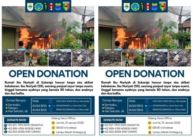 
 Flyer Open Donasi Gabungan Mahasiswa Tanggamus | Istimewa.