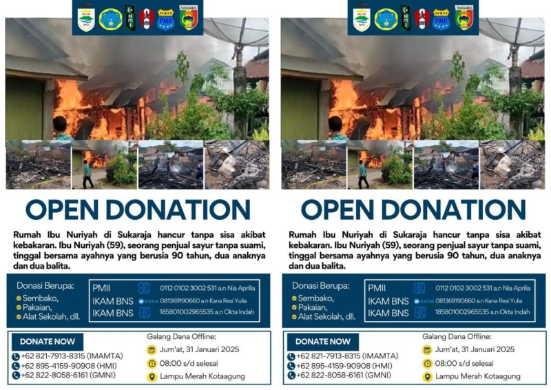 Flyer Open Donasi Gabungan Mahasiswa Tanggamus | Istimewa.