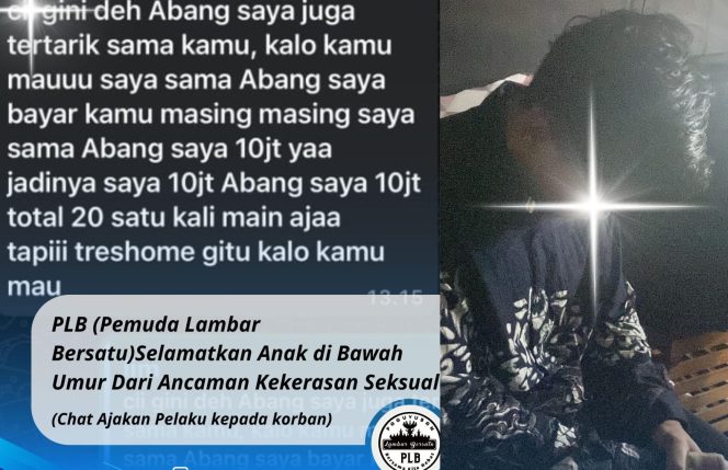 
 Kolase foto ancaman kekerasan seksual fantasy dan pelaku yang berhasil ditemukan oleh PLB | Dok. PLB Lambar.