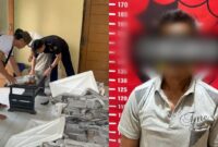 Kolase foto polisi saat mengamankan barang bukti dan tersangka yang ditahan Polres Pesisir Barat, Jumat 31 Januari 2025 | Dok. Humas Polres Pesisir Barat.