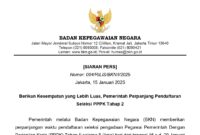 Pers Nomor : 004/RILIS/BKN/I/2025 tanggal 15 Januari 2025 | Dok. BKN