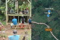 Kolase foto saat Babinsa Kopda Sugianto melakukan koordinasi bersama warga dan tim penanganan serangan gajah di Blok 4, BNS, Tanggamus, Kamis 2 Januari 2024 | Dok. Istimewa.