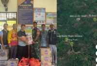 Kolase foto penyaluran logistik kepada tim penanganan gajah liar di Tanggamus dan posisi terkini gajah tim 18, Jumat 3 Januari 2024 | Edi Hidayat/Media Prioritastv.com.