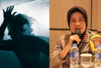 Kolase Foto Ilustrasi Bunuh Dugaan Bunuh Diri Polisi di Way Kanan dan Kabid Humas Polda Lampung saat Memberikan Keterangan, Selasa 7 Januari 2025.