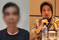 Kolase foto Satimin, tersangka penganiayaan di Lampung Timur dan Kabid Humas Polda Lampung Kombes Umi Fadilah | Dok. Humas Polda Lampung.